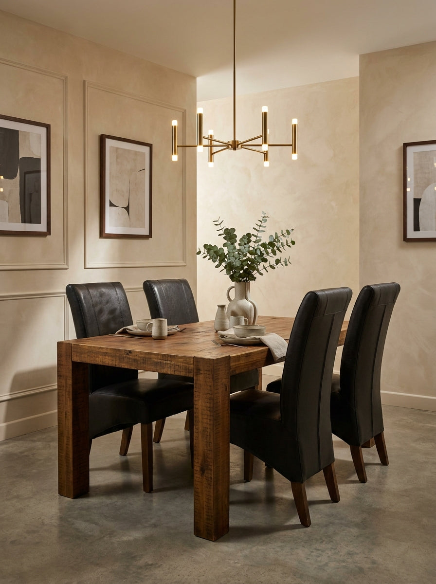 Rustic Industrial Dining Table - 6 Seat Setting